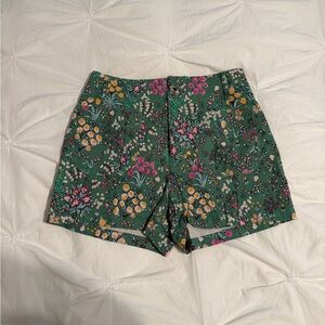 Anthropologie Maeve Floral Green Women's Shorts